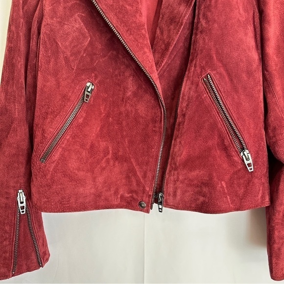 Blank NYC Women's Leather Suede Moto Biker Jacket in Ruby Red #73K-9114NO Sz S - Picture 6 of 15